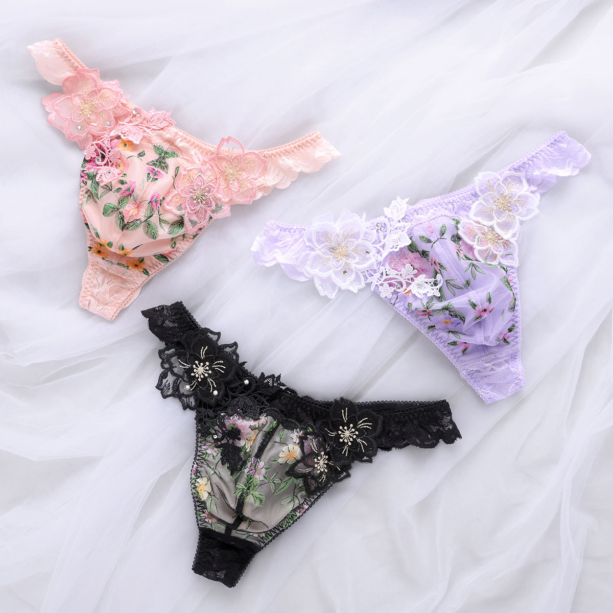 フェミニンメンズTバック M L メンズ 総レース Tバックショーツ レース