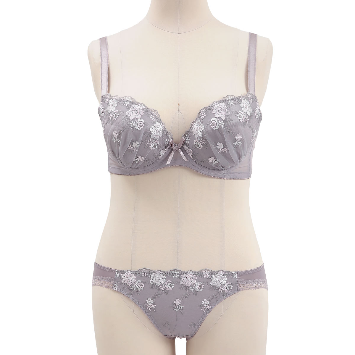 グラマーサイズブラセット プチフラワー刺繍 DEFG75-90 ブラジャー