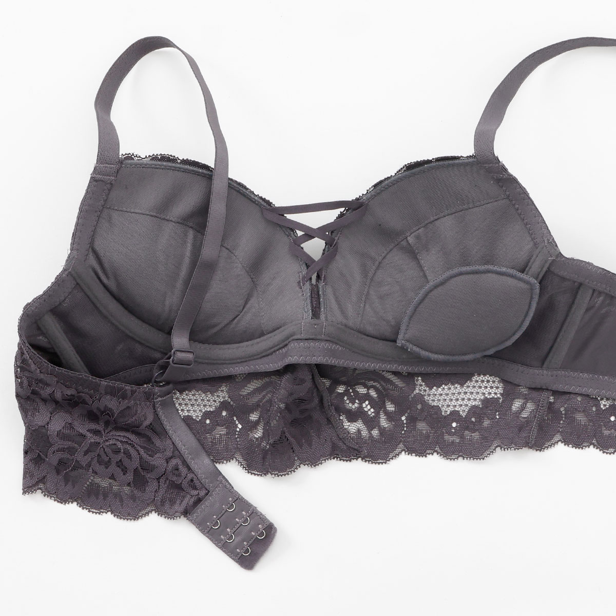 スパークス ビスチェ風モノトーンレースアップ ブラジャー ショーツ