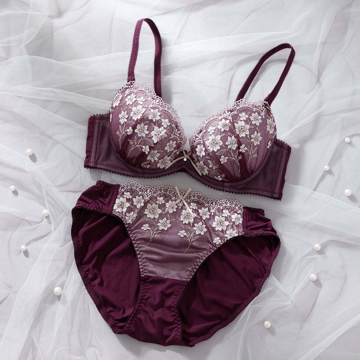 パリーゼ クラシカルガーデン ブラセット ABCDEF 花柄刺繍 ブラジャー