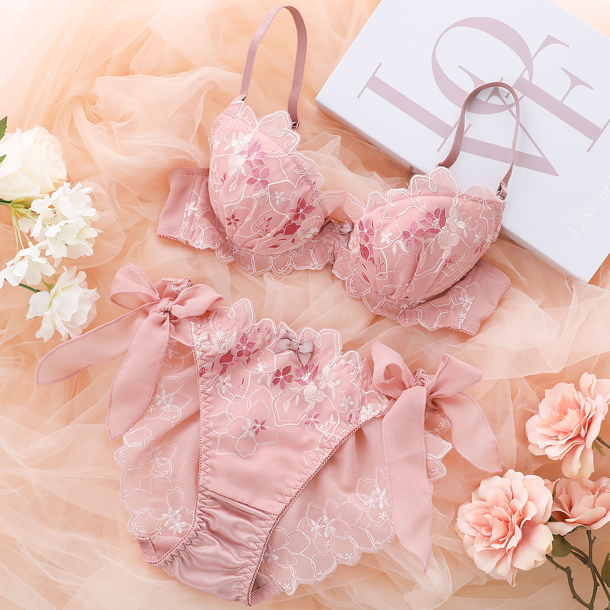 ココランジェ マルチキューティシフォン ブラジャー ショーツ セット