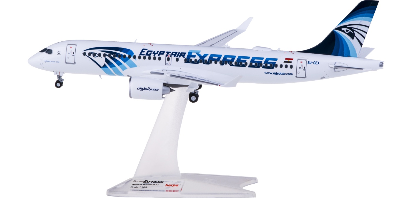 570787 EgyptAir 埃及航空Airbus A220-300 SU-GEX Herpa 1:200 -飞机