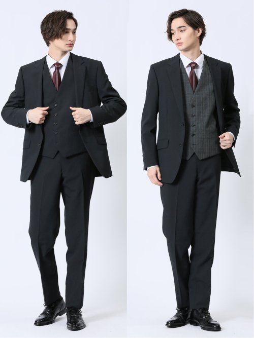 ストレッチウォッシャブル レギュラーフィット 2ボタン3ピーススーツ