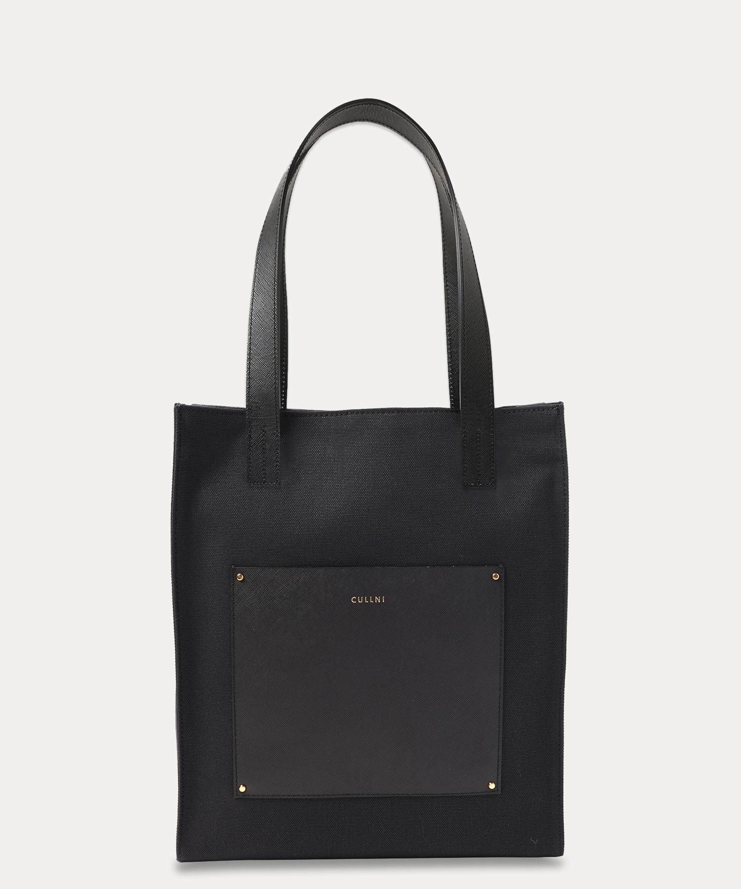 CULLNI ONLINE STORE / Leather Pocket Canvas Mini Tote