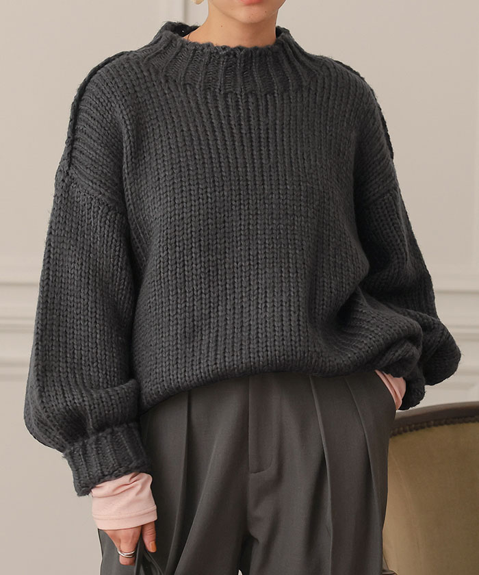 ハンドライクオーバーサイズローゲージニット | titivate