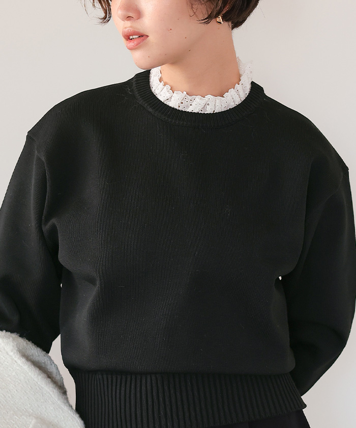 襟付きニットプルオーバー | titivate