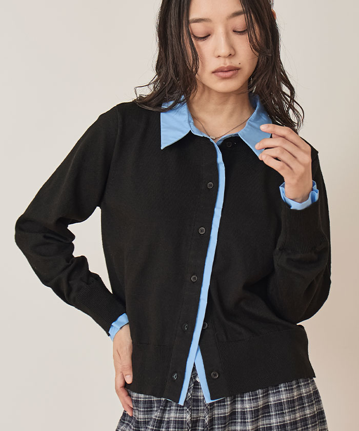 シャツレイヤード風カーディガン【miette ミエット】 | titivate