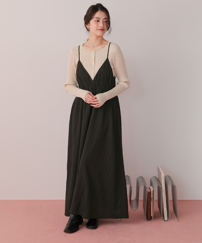 ボリュームギャザーキャミソールワンピース | titivate