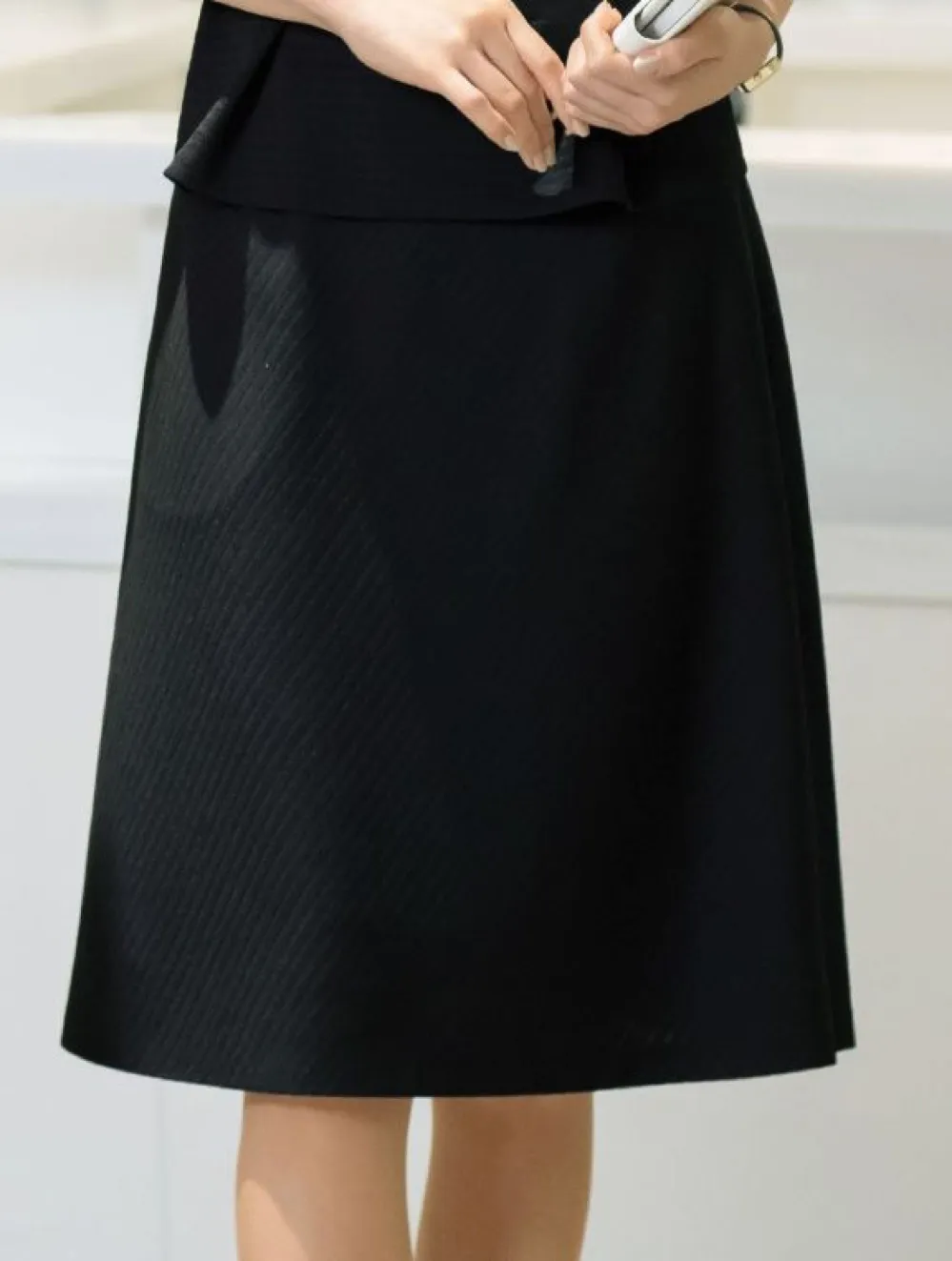 Aラインスカート（57cm丈） セロリー S-12360 オフィスウェア