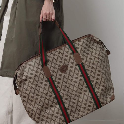 VINTAGE GUCCI/グッチ】ボストンバッグ large gg web（ボストンバッグ