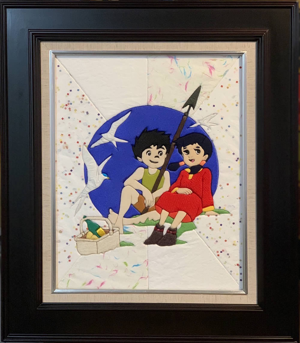 未来少年コナン 木目込みアート「ふたりは幸せ」｜浮世絵工房