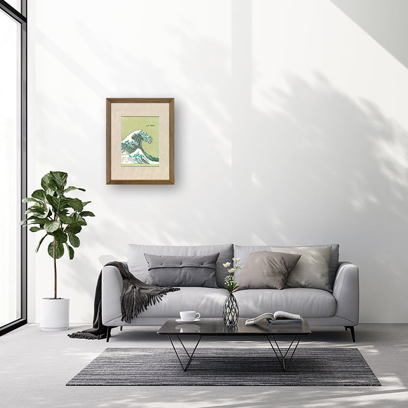 LA MER』オーケストラスコア 初版表紙 浮世絵木版画【特別額装 神代杉