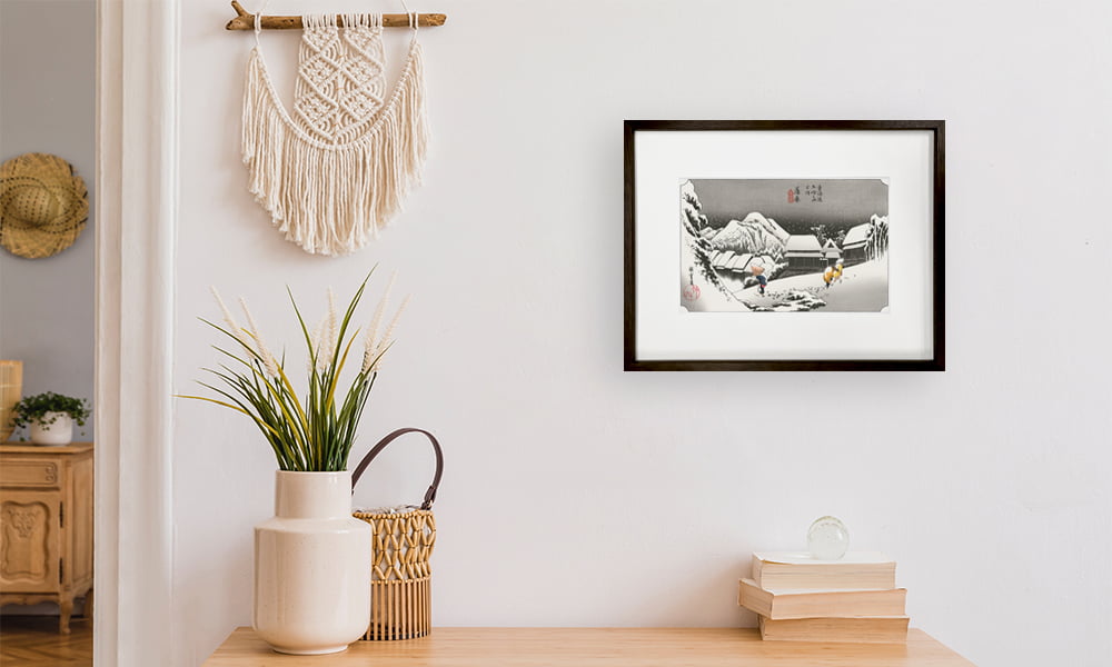 歌川広重「東海道五十三次 蒲原 夜之雪」浮世絵木版画｜浮世絵工房