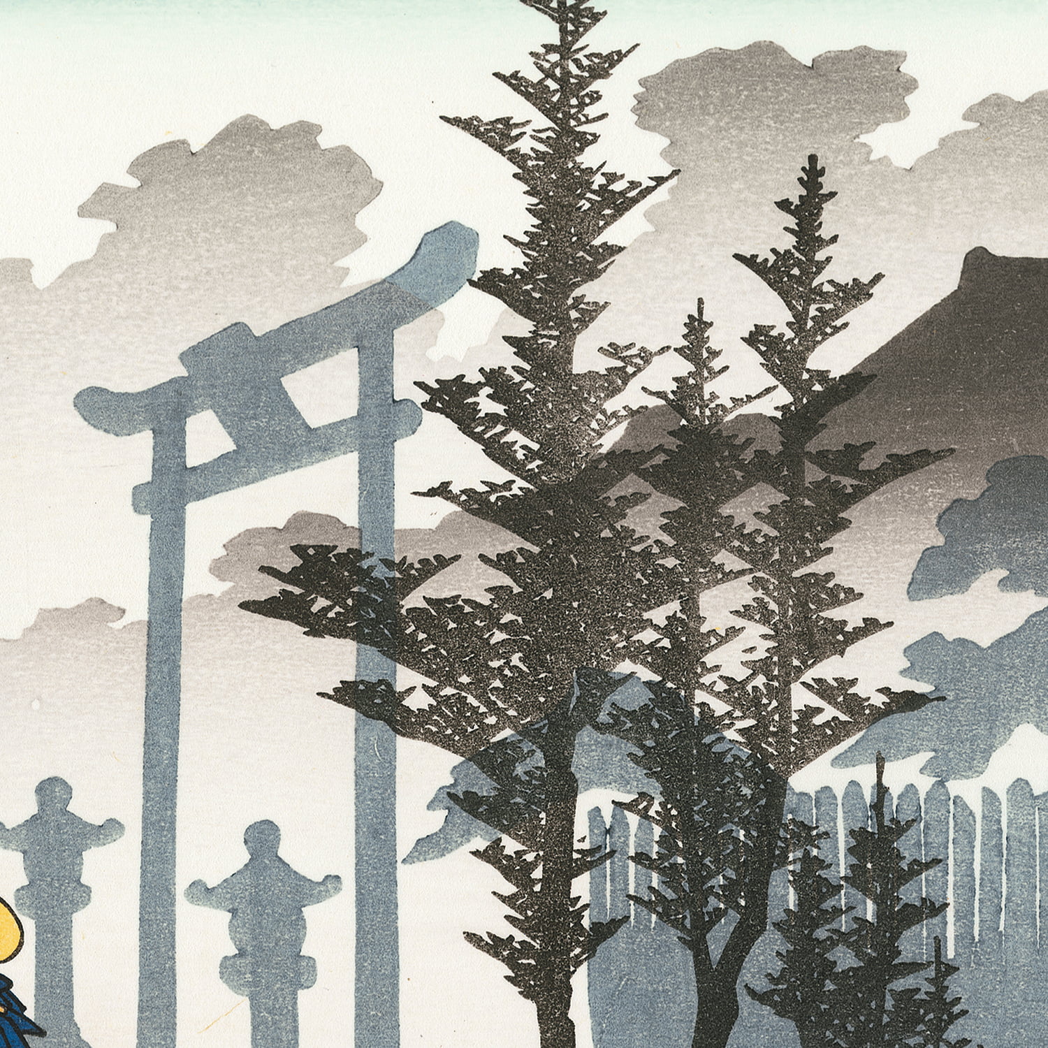 歌川広重「東海道五十三次 三島 朝霧」浮世絵木版画｜浮世絵工房