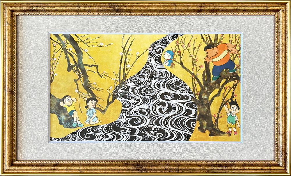 映画ドラえもん のび太の絵世界物語』ジークレー版画「紅白梅屏風図