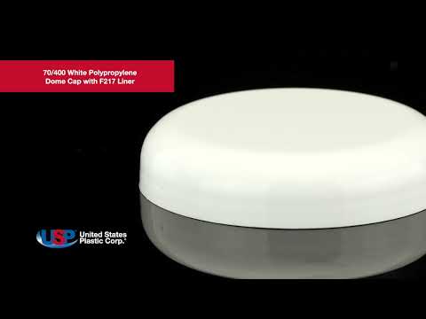 70/400 White Polypropylene Dome Cap with F217 Liner | U.S. Plastic