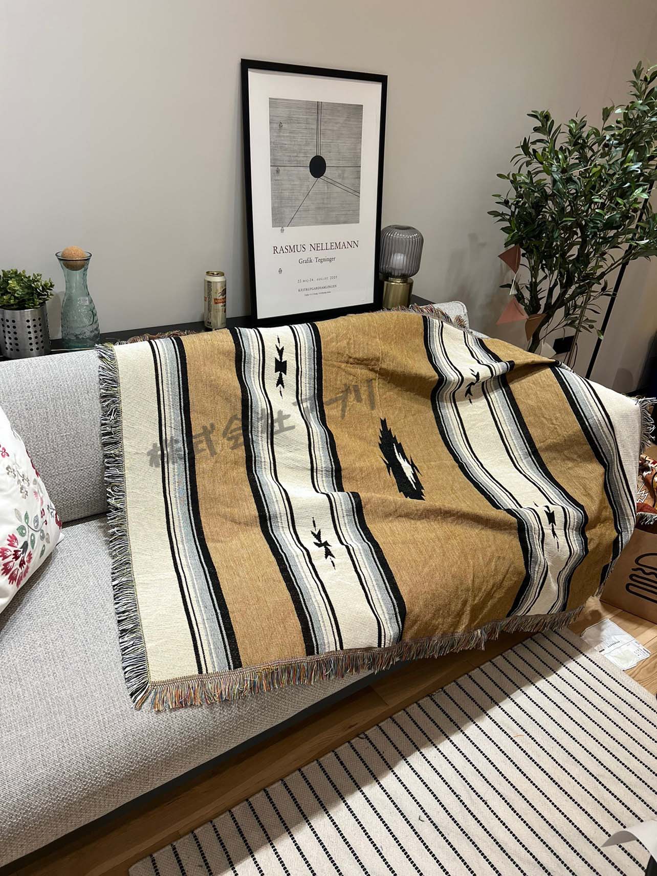 ラグ ネイティブ柄 ラグマット アウトドア ブランケット オルテガ