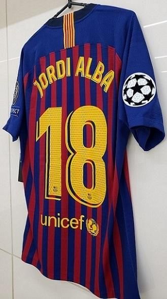 FCバルセロナ（H）18/19 選手支給 UEFA CL用 ジョルディ アルバ＃18