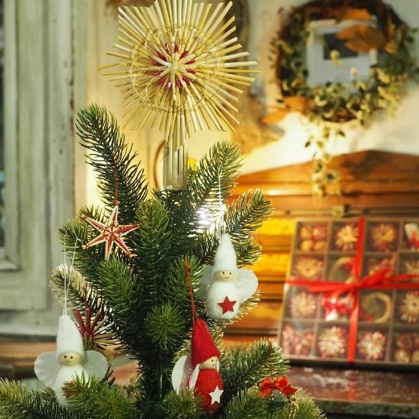 クリスマス 木製&フェルトオーナメント 星の天使 3体セット