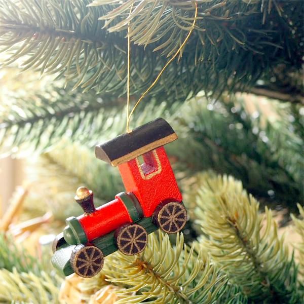 Kimmerle キマール社］クリスマス 木製オーナメント 一両の汽車 5.5cm