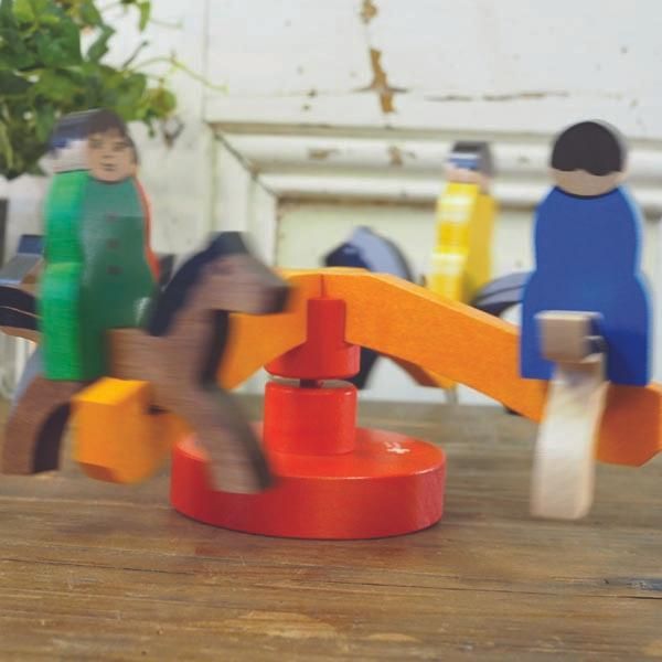 Albisbrunn アルビスブラン] メリーゴーランド 小 - 木のおもちゃ