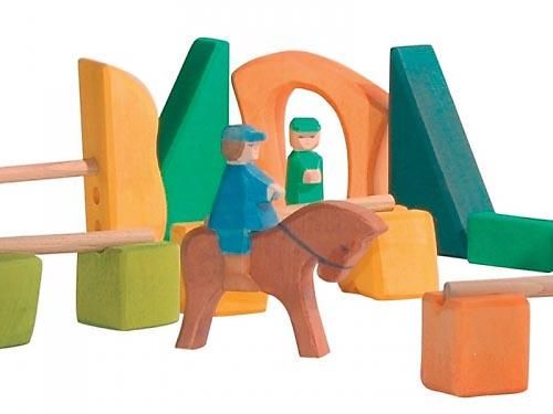 Ostheimer オストハイマー社］虹色積み木 ファームセット - 木の