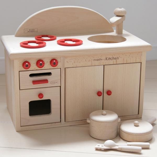 ダイワ］ミドルキッチンセット - 木のおもちゃ 赤ちゃんのおもちゃ