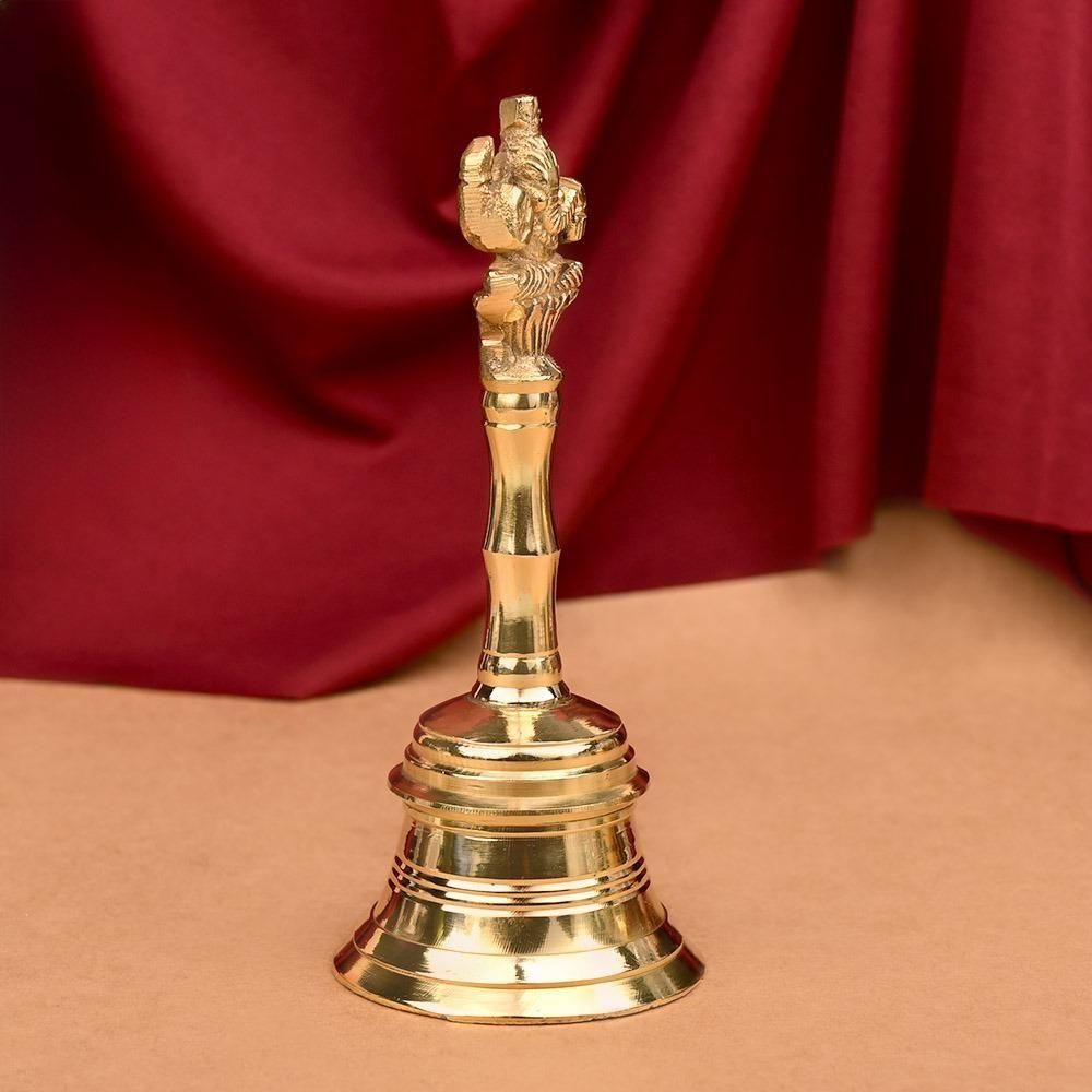 ガネーシャ・ハンドベル（真鍮製、高さ約15cm）（受注製作