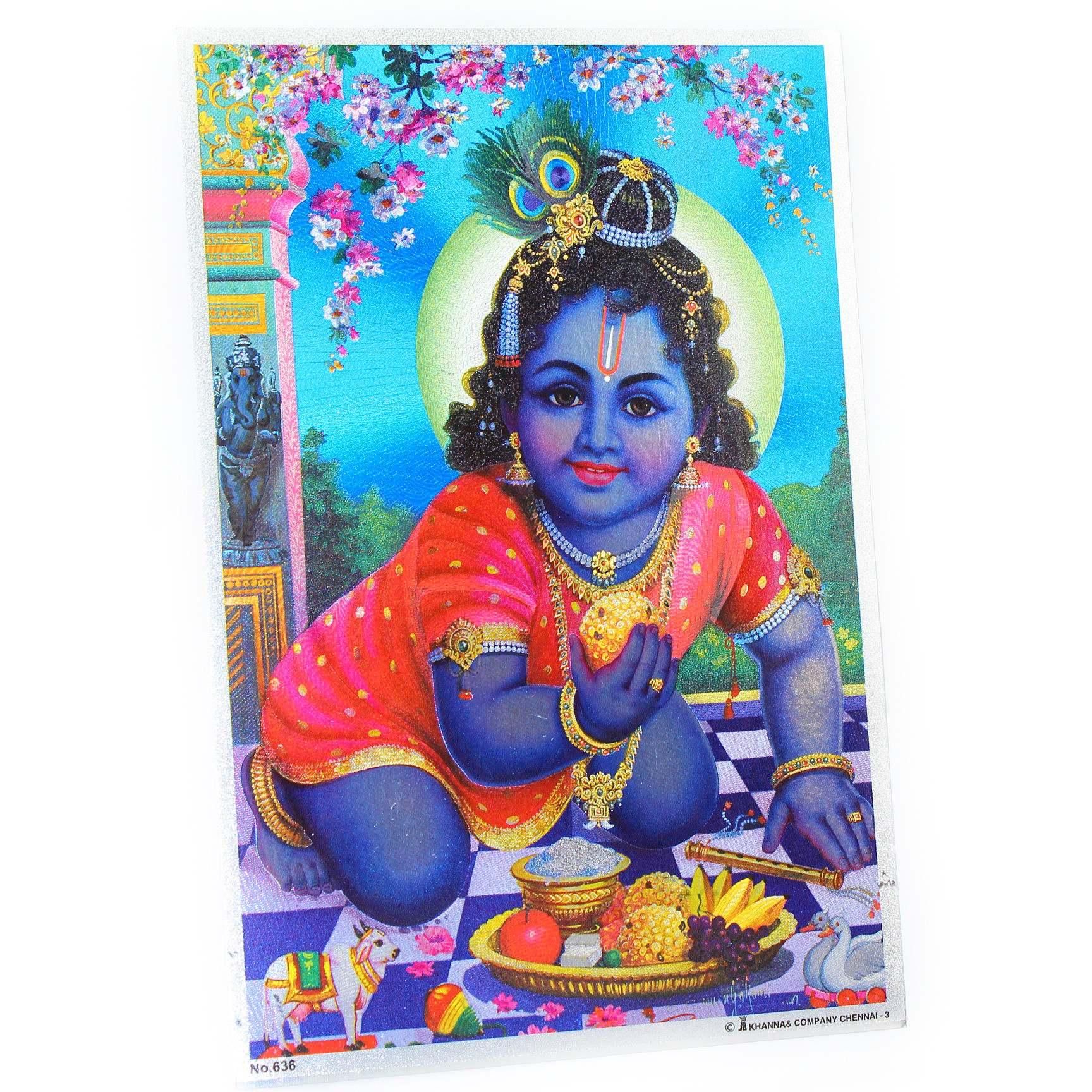 ベビークリシュナ・カード（ポストカードサイズ、636