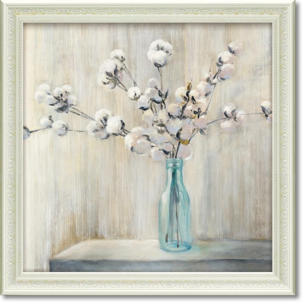 絵画 ジュリア プリントン「コットン ブーケ」 壁掛け 額入り 静物画