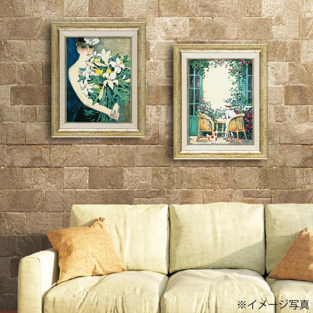 絵画 カシニョール「ローズポンポン」 壁掛け 額入り 女性画 人物画