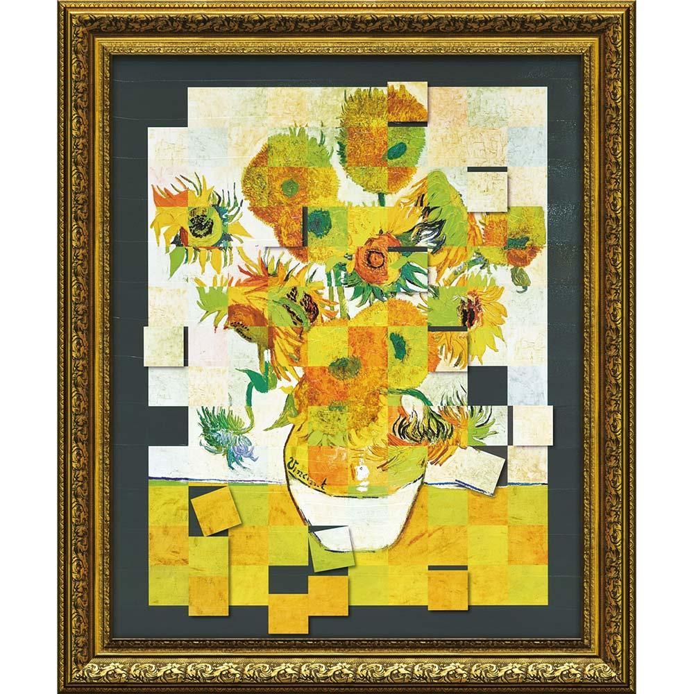 絵画 名画モザイクアート ～アートフレーム～ ゴッホ「ひまわり（L