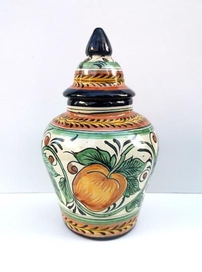 プエブラ陶器 タラベラ焼き | 蓋付壺 30cm - メキシコ雑貨とメキシコの