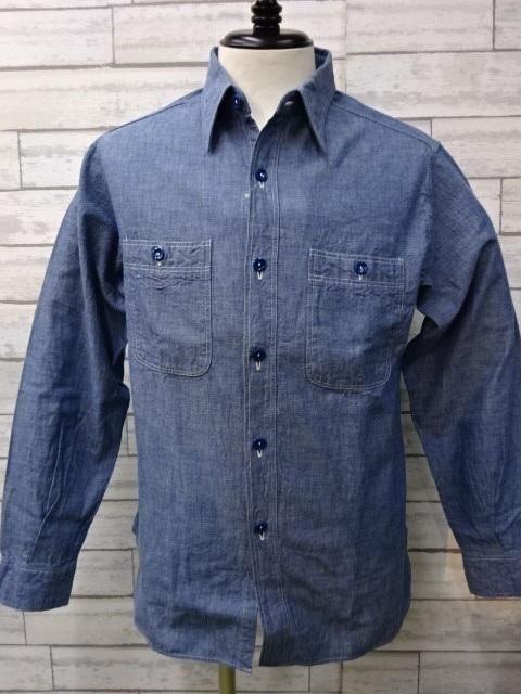 バズリクソンズ ブルーシャンブレーワークシャツ BR25995-125 ブルー