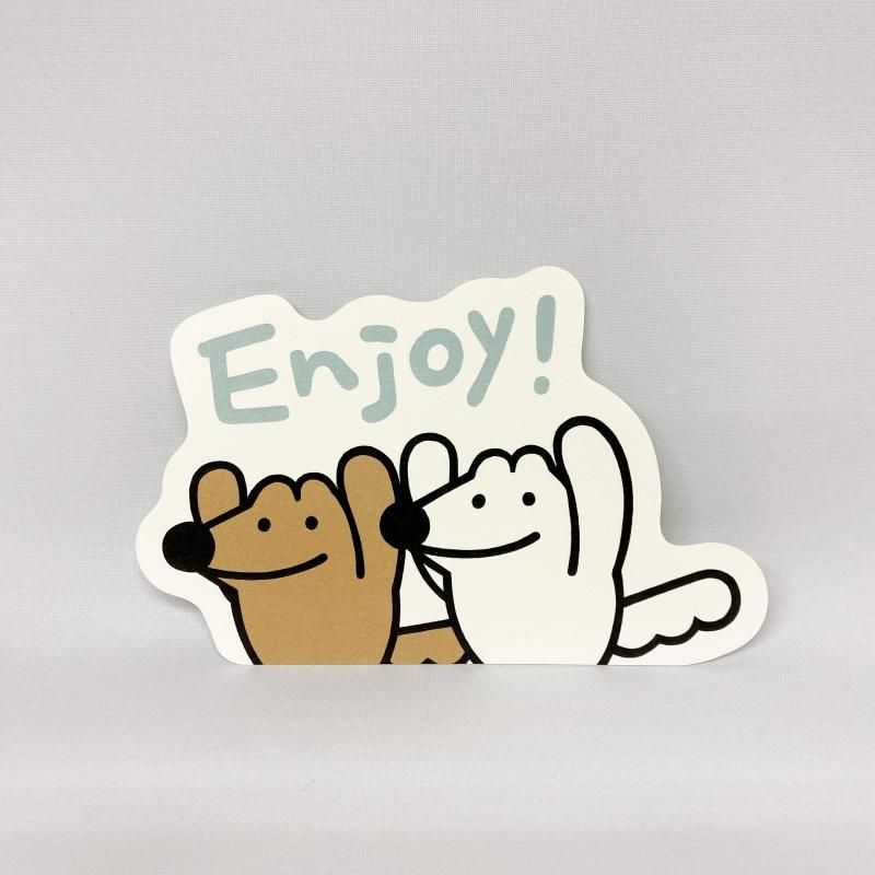 本間あきら ウルフくんEnjoyダイカットポストカード - FEWMANY ONLINE SHOP