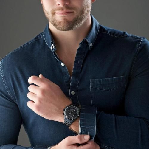 ヒューゴボス 時計 メンズ ヒーロー 1513758 ブルー×ブルーメタル