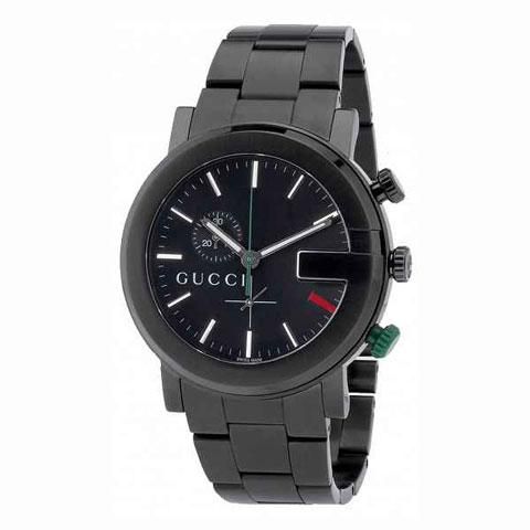 グッチ 腕時計 メンズ 101G クロノグラフ YA101331 ブラック×ブラック