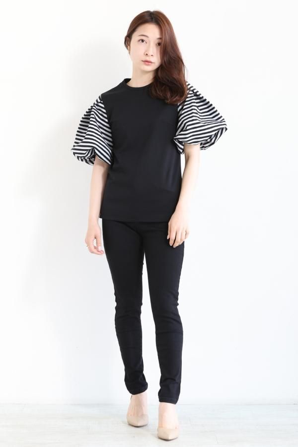 BORDERS at BALCONY(ボーダーズアットバルコニー) PUFF SLEEVE TEE