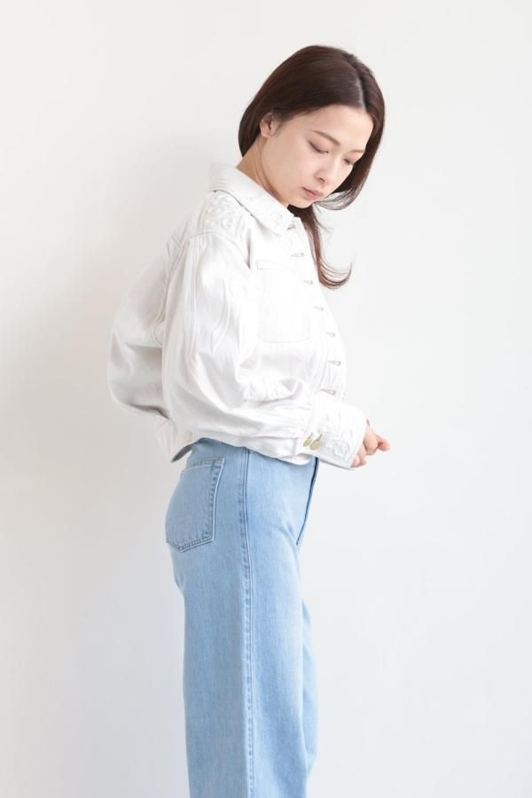 Mame Kurogouchi(マメ) Floral Embossed Short Denim Jacket