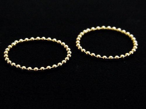 14KGF リング ビーズチェーン（ボールチェーン） 1個｜ゴールド