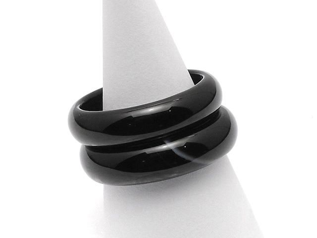 オニキス リング 【15号】～【23号】 2個｜天然石ビーズの卸問屋・通販