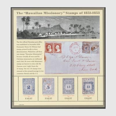 アメリカ 2002年「ハワイ宣教師切手」小型シート - 趣味の切手専門店