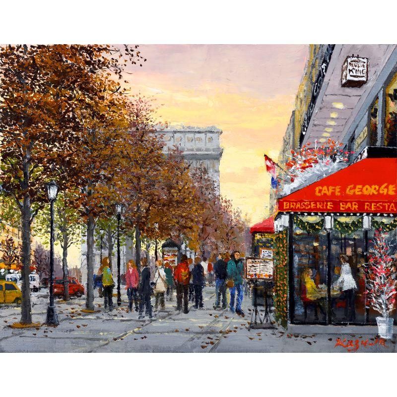 森下一夫 「カフェ・ジョルジュ・サンク」 油彩6号 - 一枚の繪