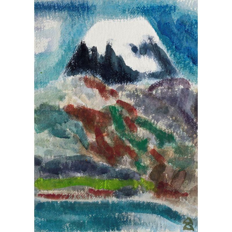 笹村 出 「箱根富士」 水彩6号大（41.5×30.0cm） - 一枚の繪