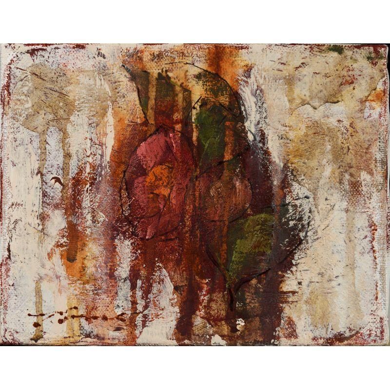 本多隆之 「椿」 油彩0号 額付き - 一枚の繪オンラインショップ