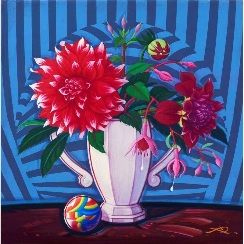 山内滋夫 「ダリア」 油彩S3号 - 一枚の繪オンラインショップ