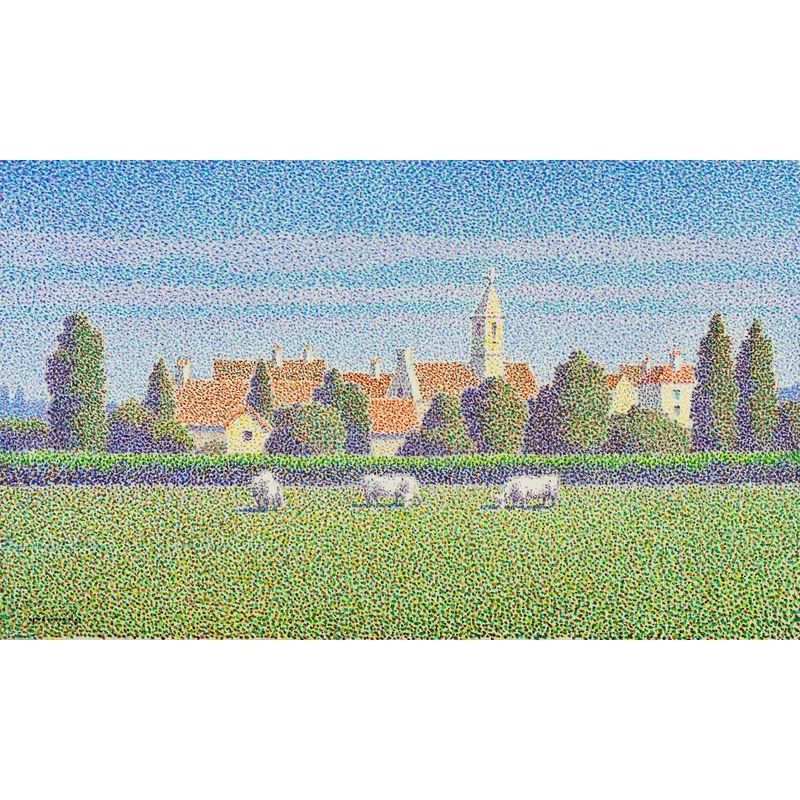 山田嘉彦 「白い牛」 油彩M8号 - 一枚の繪オンラインショップ