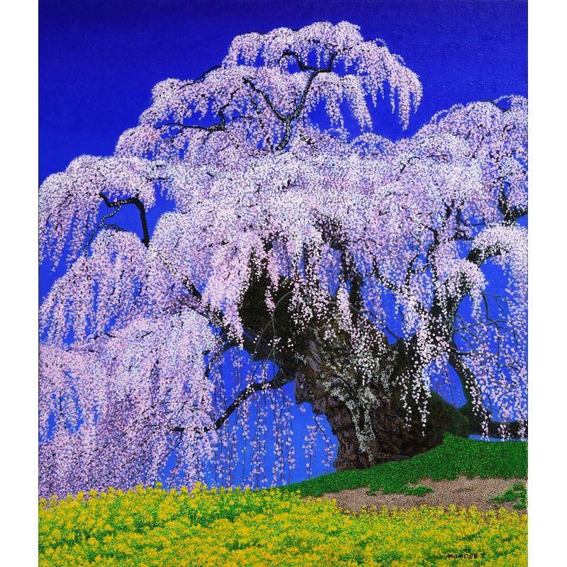 百瀬太虚 「滝桜(福島三春町）」 油彩10号 - 一枚の繪オンラインショップ