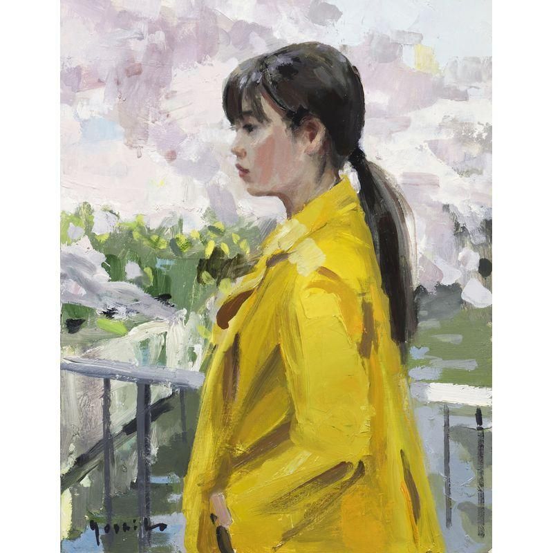 山本佳子 「桜道」 油彩6号 - 一枚の繪オンラインショップ