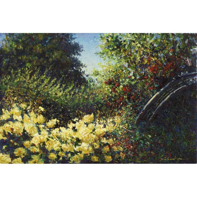 河原 裕 「公園のバラ」 油彩P6号 - 一枚の繪オンラインショップ